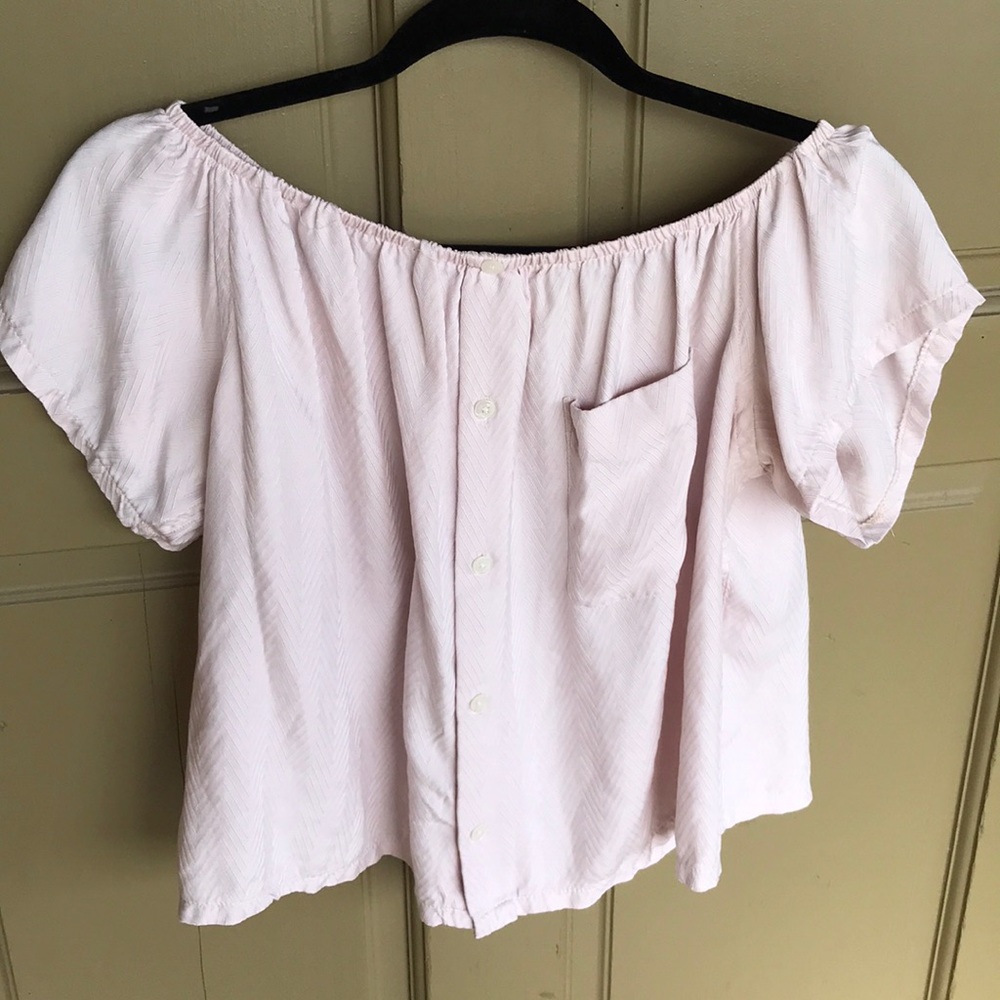 Urban Renewal baby pink off-the-shoulder top